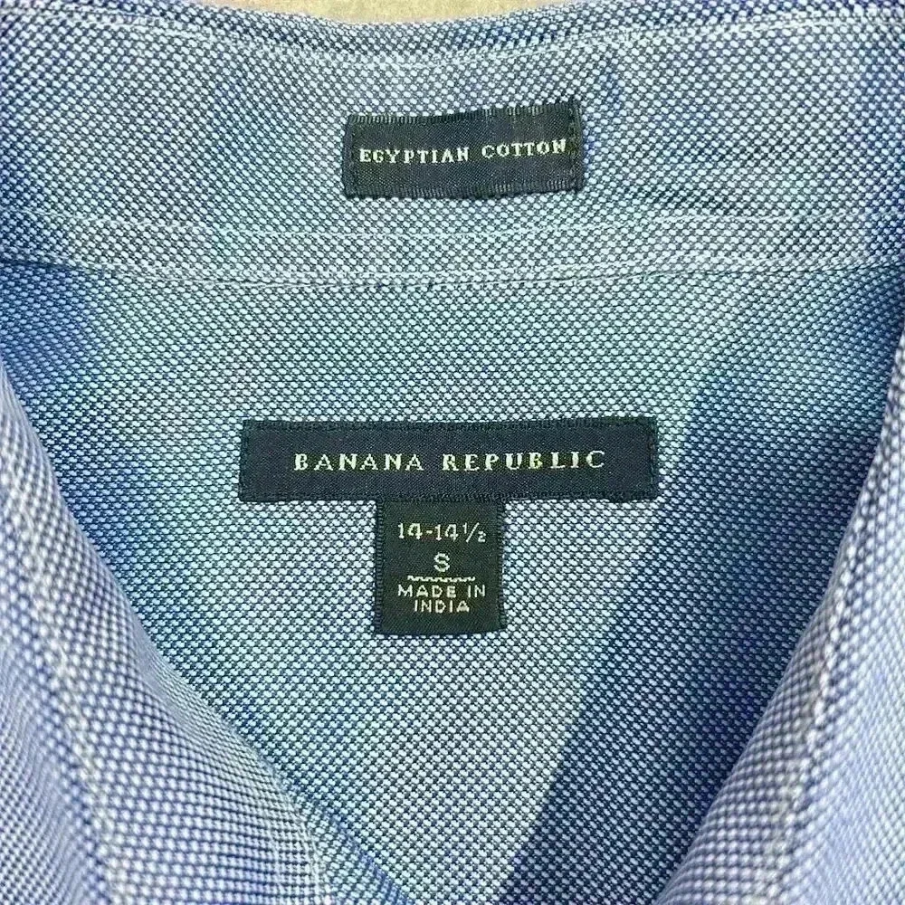 Banana Republic Men's Blue Egyptian Cotton French Cuff Dress Shirt Size S